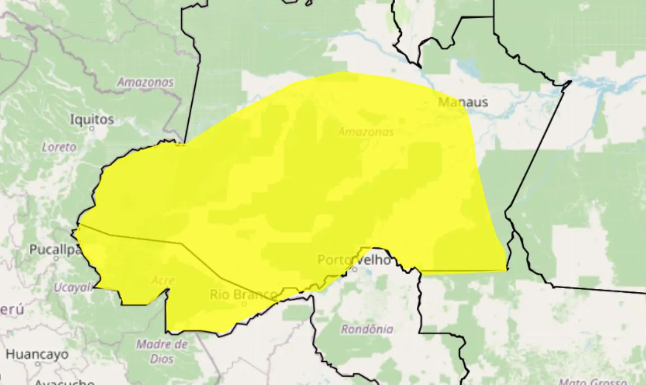 Alerta Amarelo Para Chuva Intensa E Ventania No Ac E Em Partes Do Am